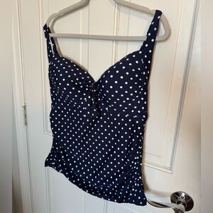 Stylish Navy Polka Dot Swim Camisole